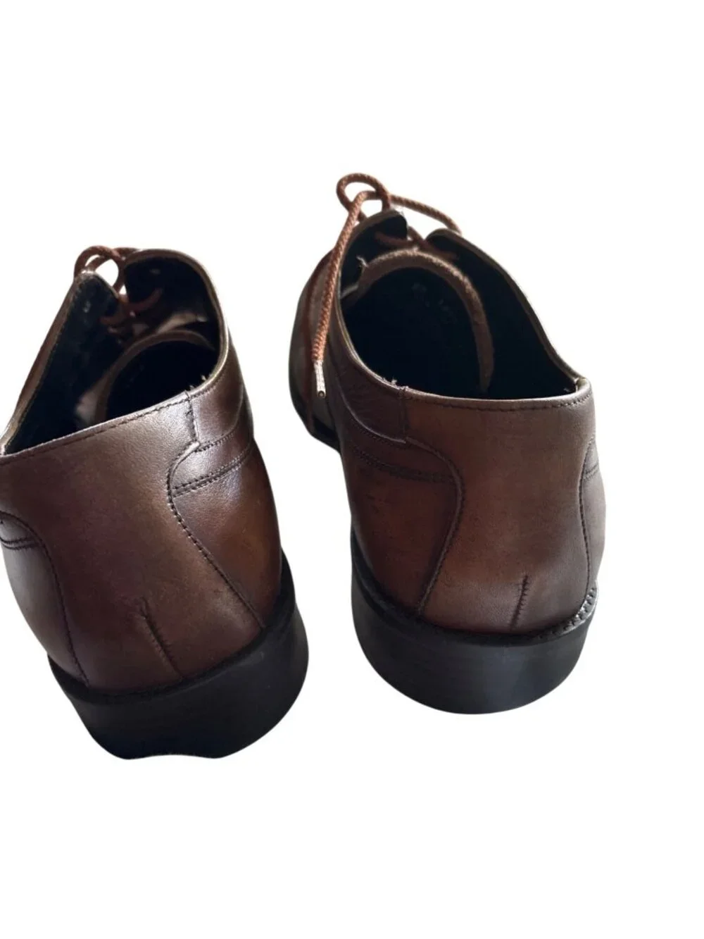 Johnston & Murphy Mens Brown Leather Oxford Shoes 11.5 M Made In India
